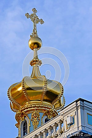 Tsarskoye Selo is a museum-reserve in the city of Pushkin St. Petersburg. Grand Catherine Palace and Catherine Park Stock Photo