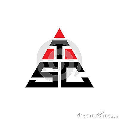 TSC triangle letter logo design with triangle shape. TSC triangle logo design monogram. TSC triangle vector logo template with red Vector Illustration