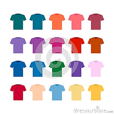 Tshirt collection icon vector with many colors Vector Illustration