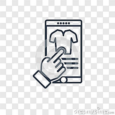 Tshirt concept vector linear icon isolated on transparent background, Tshirt concept transparency logo in outline style Vector Illustration