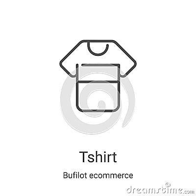 tshirt icon vector from bufilot ecommerce collection. Thin line tshirt outline icon vector illustration. Linear symbol for use on Vector Illustration