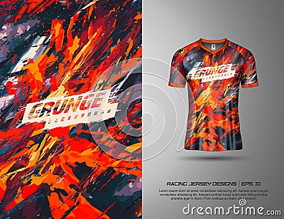 Tshirt sports grunge background for racing, jersey, cycling, fishing, football, gaming Vector Illustration