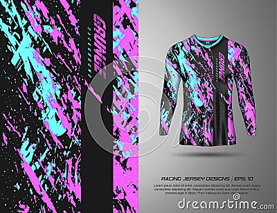 Tshirt sports grunge background for racing, jersey, cycling, football, gaming Vector Illustration