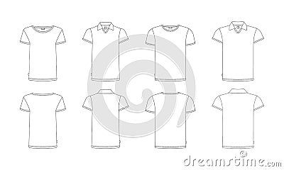 Tshirt template set Vector Illustration