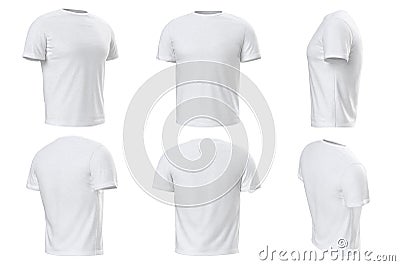 Tshirt white clothing set collection Stock Photo