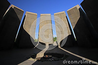 Tsitsernakaberd, The Armenian Genocide memorial Editorial Stock Photo