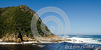 Tsitsikamma national park, landscape Indian ocean waves, rocks. South Africa, Garden Route Stock Photo