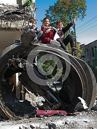 Tskhinvali, South Osetia - after war Editorial Stock Photo