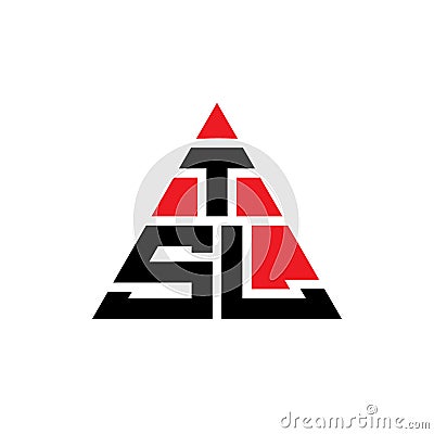 TSL triangle letter logo design with triangle shape. TSL triangle logo design monogram. TSL triangle vector logo template with red Vector Illustration