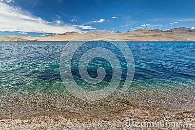 Tso Moriri lake in Himalayas, Ladakh, India Stock Photo