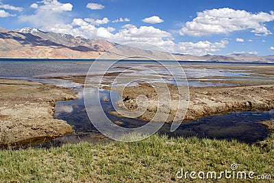 Tso Moriri lake in Ladakh, Himalayas Stock Photo