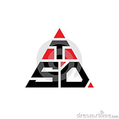 TSO triangle letter logo design with triangle shape. TSO triangle logo design monogram. TSO triangle vector logo template with red Vector Illustration