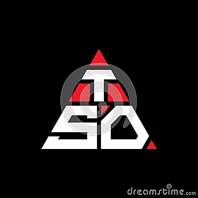 TSO triangle letter logo design with triangle shape. TSO triangle logo design monogram. TSO triangle vector logo template with red Vector Illustration