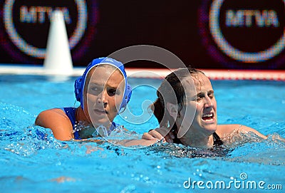 TSOUKALA Christina (GRE 2) defending against WINSTANLEY-SMITH Angela (GBR 10). Editorial Stock Photo