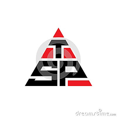 TSP triangle letter logo design with triangle shape. TSP triangle logo design monogram. TSP triangle vector logo template with red Vector Illustration