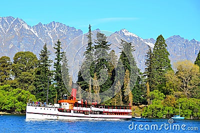 Steamship, Queenstown, New Zealand Stock Photo