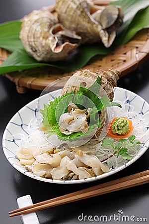Tsubu gai sashimi, japanese whelk sashimi Stock Photo