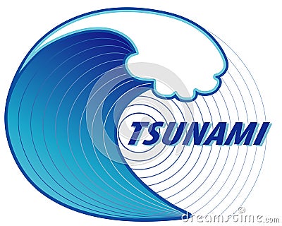 Tsunami, Earthquake Epicenter Vector Illustration