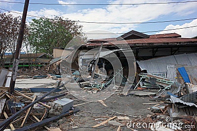 Tsunami and earthquake in Sulawesi, Indonesia Editorial Stock Photo