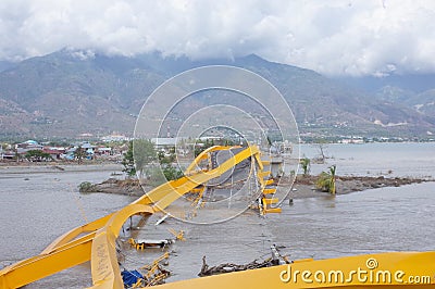 Tsunami and earthquake in Sulawesi, Indonesia Editorial Stock Photo