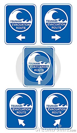 Tsunami evacuation Stock Photo