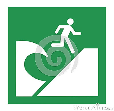 Tsunami Evacuation Area Symbol Vector Illustration