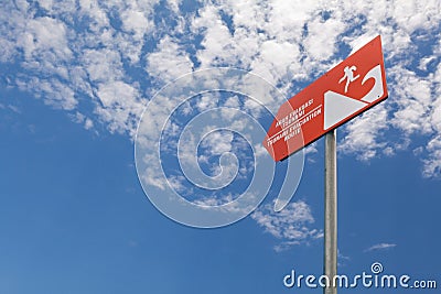 Tsunami evacuation rout sign Stock Photo