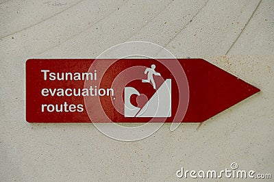 Tsunami Evacuation Route Stock Photo