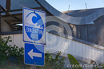 Tsunami Evacuation Route in southern California Stock Photo