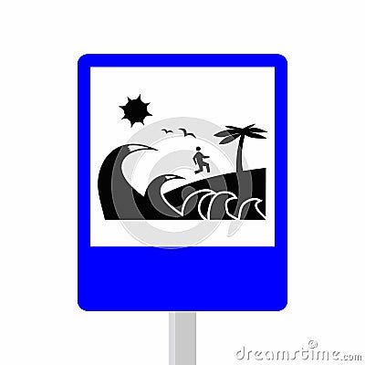 Tsunami evacuation Vector Illustration