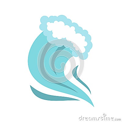 Tsunami icon, cartoon style Vector Illustration