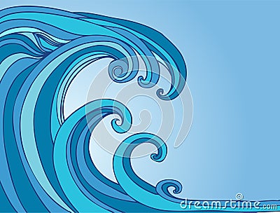 Tsunami Tidal Wave Vector Illustration