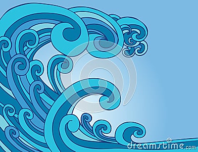 Tsunami Tidal Wave Vector Illustration