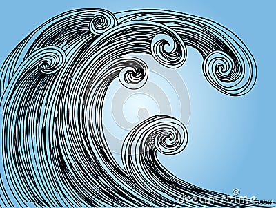 Tsunami Tidal Wave Vector Illustration