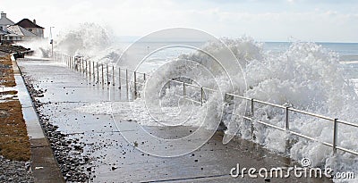 Waves of sea water tsunami Stock Photo