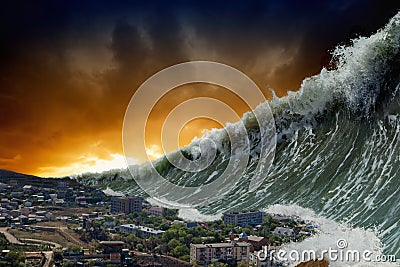 Tsunami waves Stock Photo
