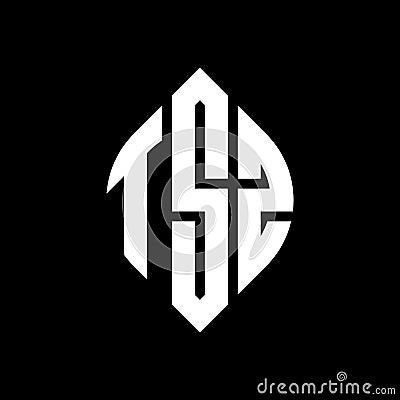 TSZ circle letter logo design with circle and ellipse shape. TSZ ellipse letters with typographic style. The three initials form a Vector Illustration