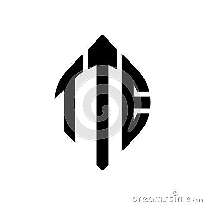 TTE circle letter logo design with circle and ellipse shape. TTE ellipse letters with typographic style. The three initials form a Vector Illustration