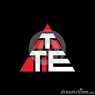TTE triangle letter logo design with triangle shape. TTE triangle logo design monogram. TTE triangle vector logo template with red Vector Illustration