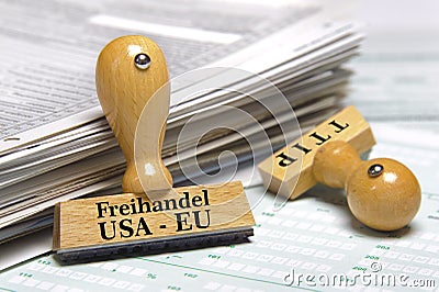 TTIP free trade agreement Stock Photo