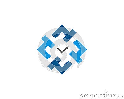 T letter time rotation logo 1 Vector Illustration