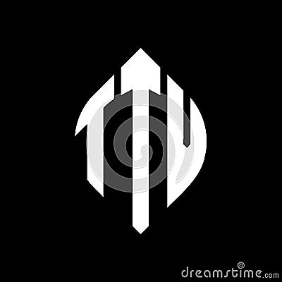 TTV circle letter logo design with circle and ellipse shape. TTV ellipse letters with typographic style. The three initials form a Vector Illustration