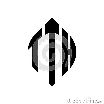 TTX circle letter logo design with circle and ellipse shape. TTX ellipse letters with typographic style. The three initials form a Vector Illustration