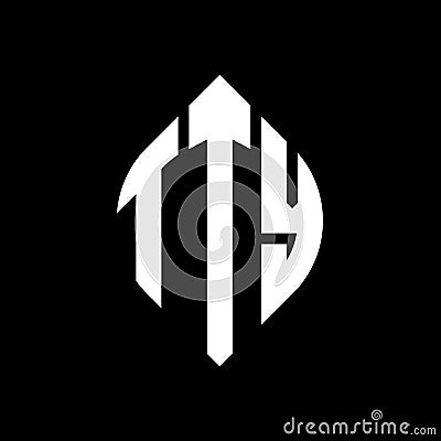 TTY circle letter logo design with circle and ellipse shape. TTY ellipse letters with typographic style. The three initials form a Vector Illustration