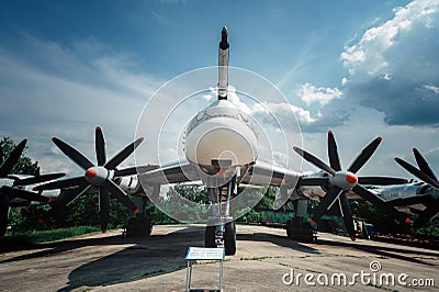 TU-95 Bear Exhibit of museum of aviation Poltava,Ukraine Editorial Stock Photo