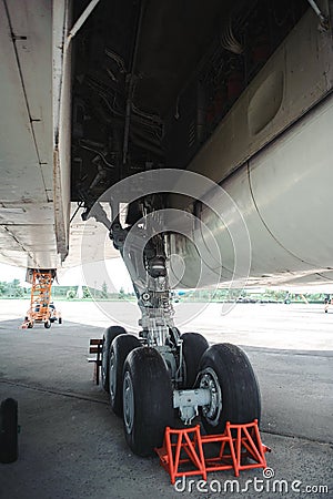 Tu-160 supersonic strategic bomber, museum exhibit Poltava Ukraine Editorial Stock Photo