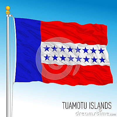 Tuamotu Islands official national flag, Micronesia Federation, Oceania Vector Illustration