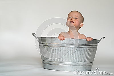 Tub Baby Stock Photo