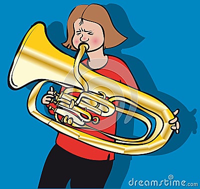 Tuba girl Vector Illustration