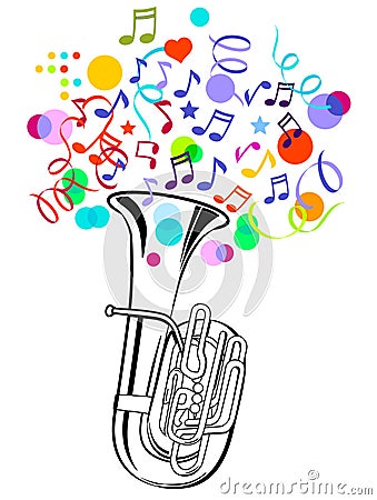 Tuba Party Vector Illustration